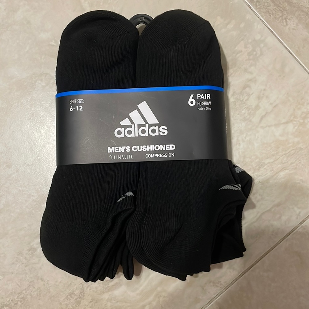 Men’s adidas cushioned climalite compression no show socks